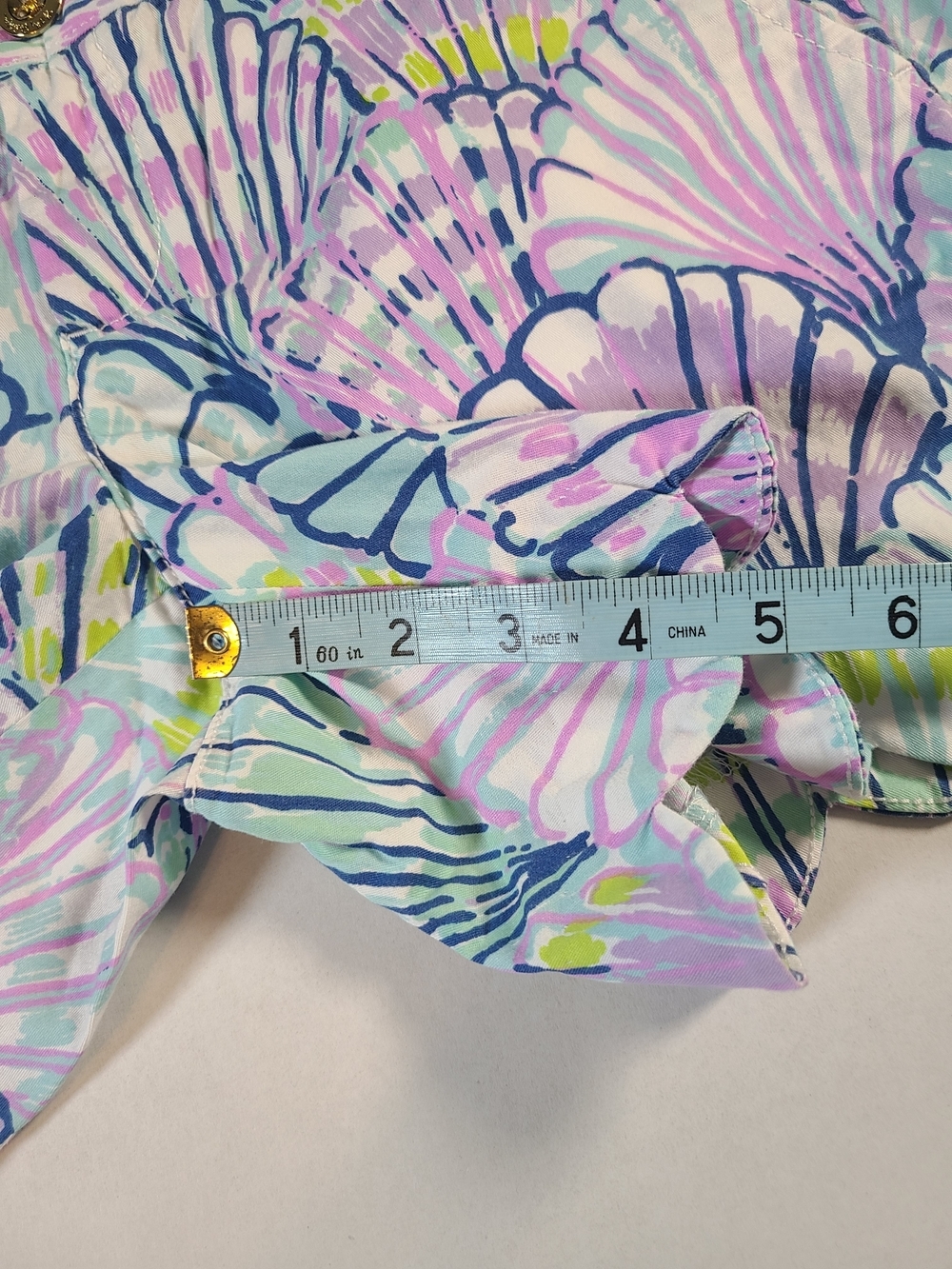 Lilly Pulitzer Womens Pastel Seashell Print Scalloped Buttercup Shorts Size 2 - Picture 9 of 11